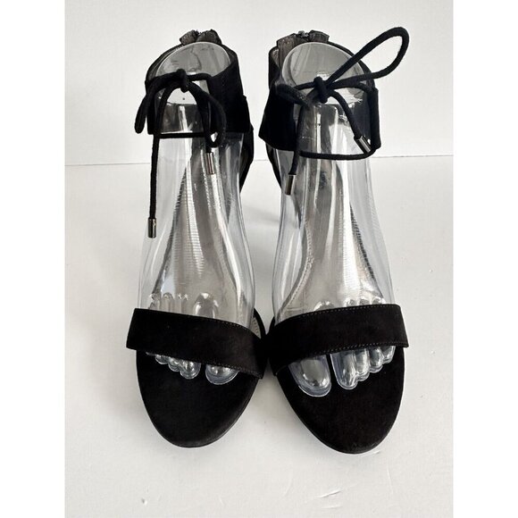 Coach and Four Women's Strappy Heel Ankle Sandals 7.5 Zip/Drawstrings Closure - Picture 4 of 16